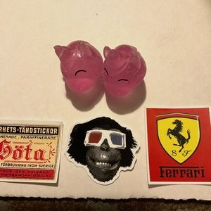Bundle Of Bouncy Unicorn Toys And 3 Stickers